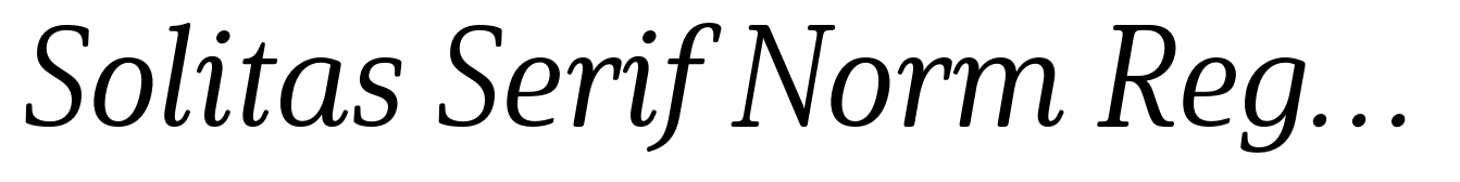Solitas Serif Norm Regular Italic